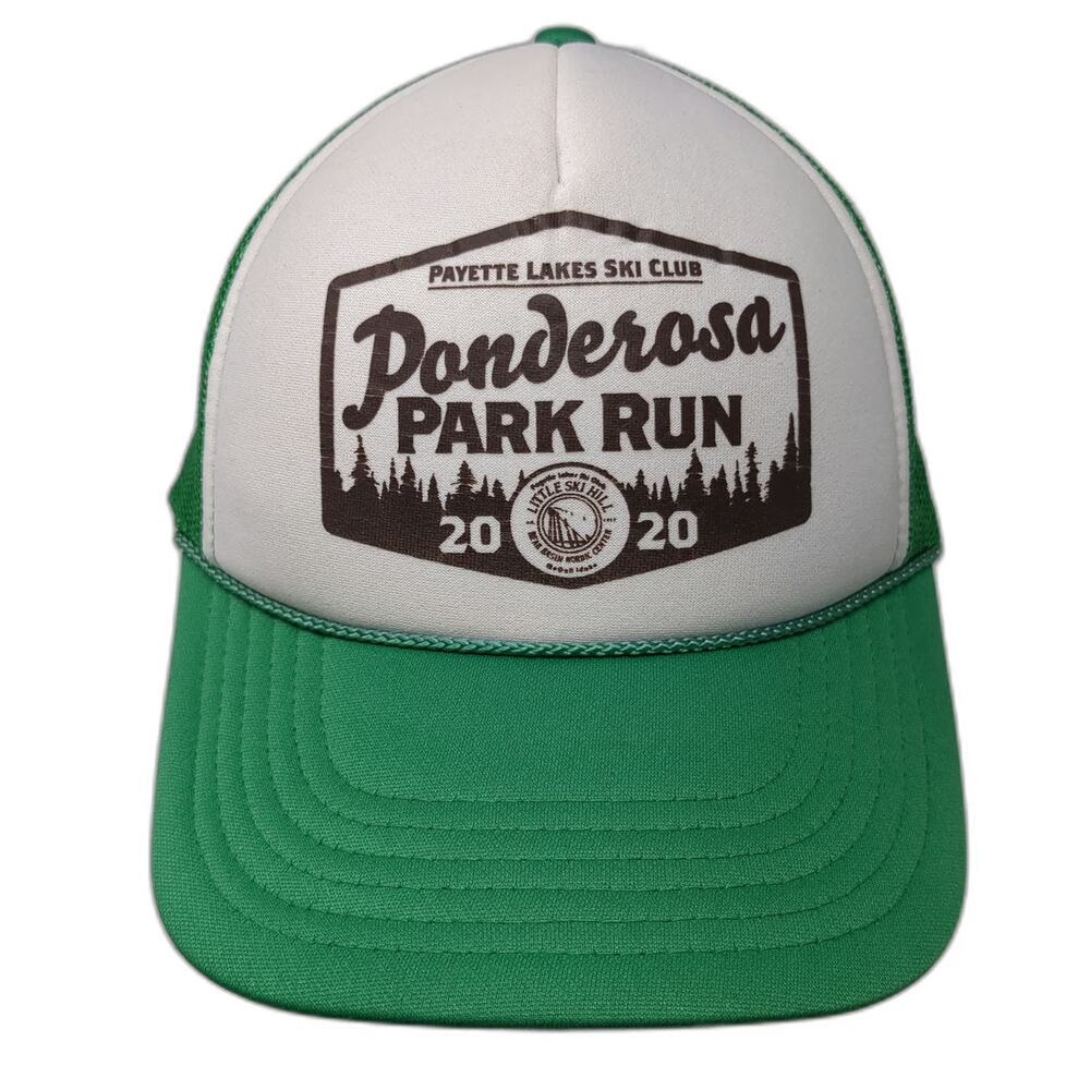 OTTO Trucker Hat Green One Size Ponderosa Park Run 2020 Payette Lakes Ski Club